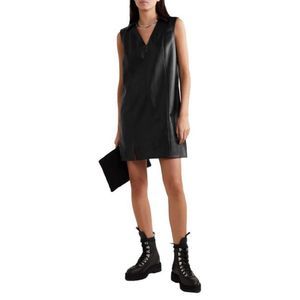 Alexander Wang.T stretchy collared coated Mini Dress in Black size L